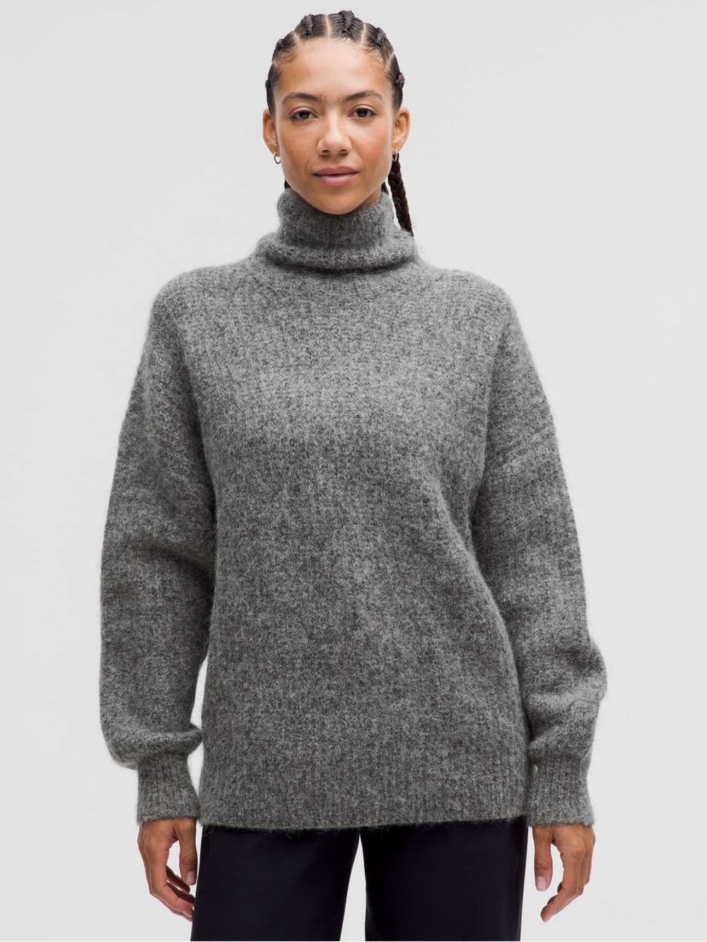 NEW Lululemon Gray Alpaca Wool Blend Funnel Neck Sweater Size S
